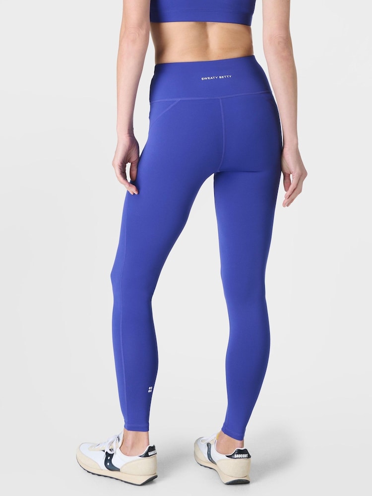 Sweaty Betty Navy Blue Full Length All Day 7/8 Embossed Leggings - Image 2 of 10