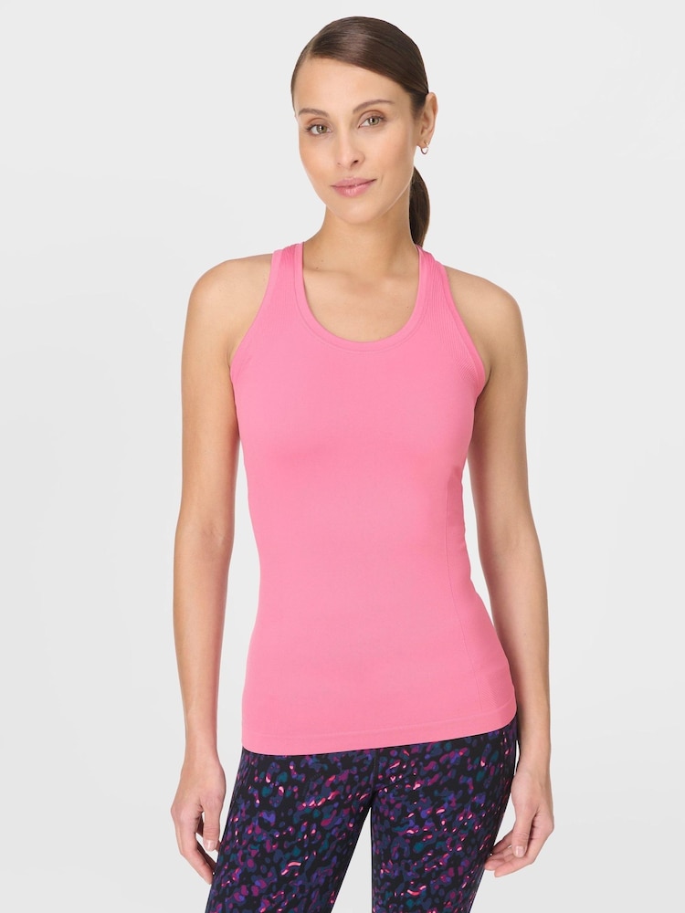 Sweaty Betty Pink Athlete Seamless Workout Tank Top - Image 2 of 6 Sweaty Betty Pink Athlete Seamless Workout Tank Top - Image 2 of 6