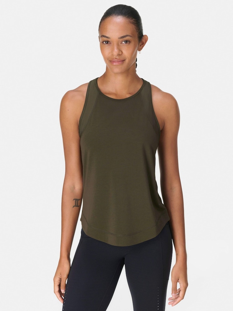 Verde - Camiseta regata Sweaty Betty Breathe Easy Mesh Run - Imagem 1 de 7