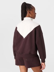 Sweaty Betty Brown Revive Crop Half Zip Jumper - Image 2 of 7