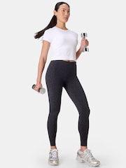 Sweaty Betty Black Full Length Power Embossed Workout Leggings - Image 4 of 9