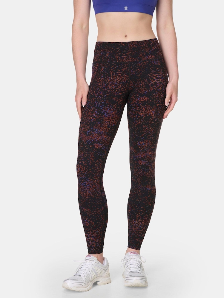 Sweaty Betty Brown Full Length Power Embossed Workout Leggings - Image 1 of 9