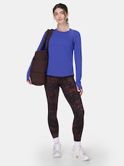Sweaty Betty Brown Full Length Power Embossed Workout Leggings - Image 4 of 9