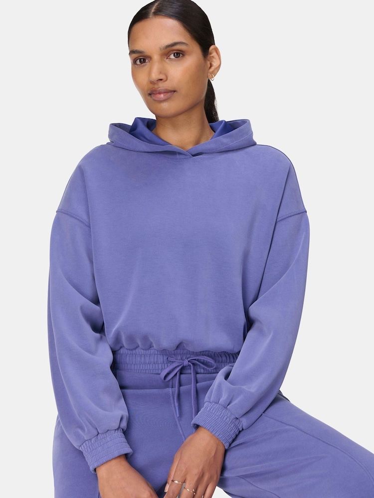 Sweaty Betty Blue Sand Wash Cloud Weight Crop Sweat Top - Image 1 of 7