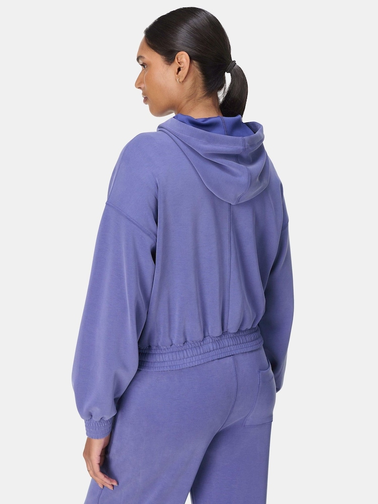 Sweaty Betty Blue Sand Wash Cloud Weight Crop Sweat Top - Image 2 of 7 Sweaty Betty Blue Sand Wash Cloud Weight Crop Sweat Top - Image 2 of 7