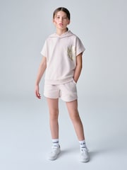 smALLSAINTS Light Pink Orlando Oversized Short Sleeve Hoodie and Shorts Set - Image 1 of 5