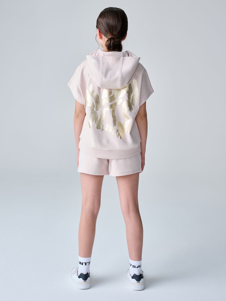 smALLSAINTS Light Pink Orlando Oversized Short Sleeve Hoodie and Shorts Set - Image 2 of 5 smALLSAINTS Light Pink Orlando Oversized Short Sleeve Hoodie and Shorts Set - Image 2 of 5