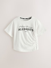 smALLSAINTS White/Soleil Graphic Ruched Oversized Crew T-Shirt - Image 6 of 9