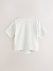 smALLSAINTS White/Soleil Graphic Ruched Oversized Crew T-Shirt - Image 7 of 9