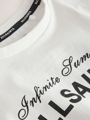 smALLSAINTS White/Soleil Graphic Ruched Oversized Crew T-Shirt - Image 8 of 9