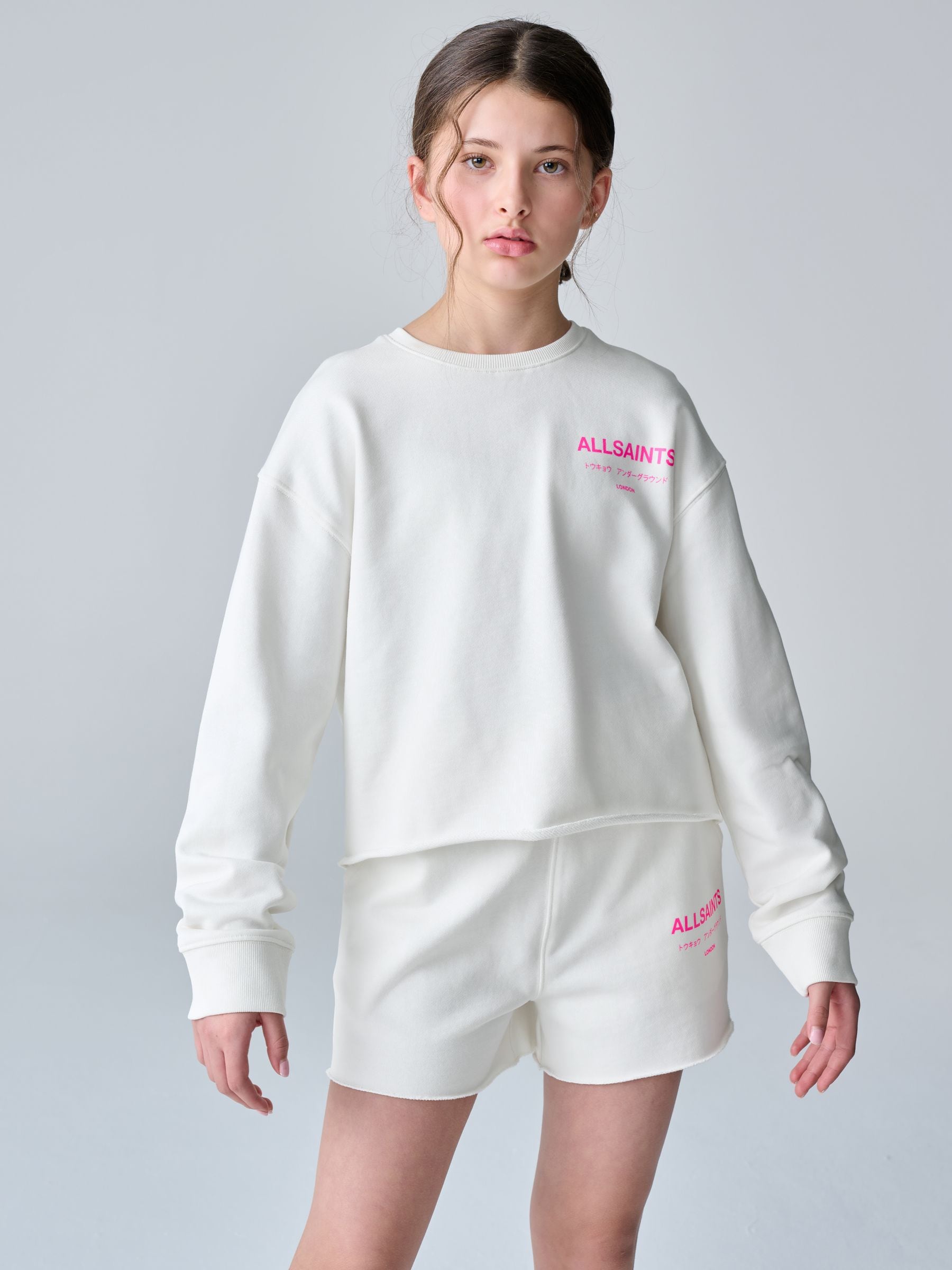 Buy smALLSAINTS White Underground Sweatshirt and Shorts Set from