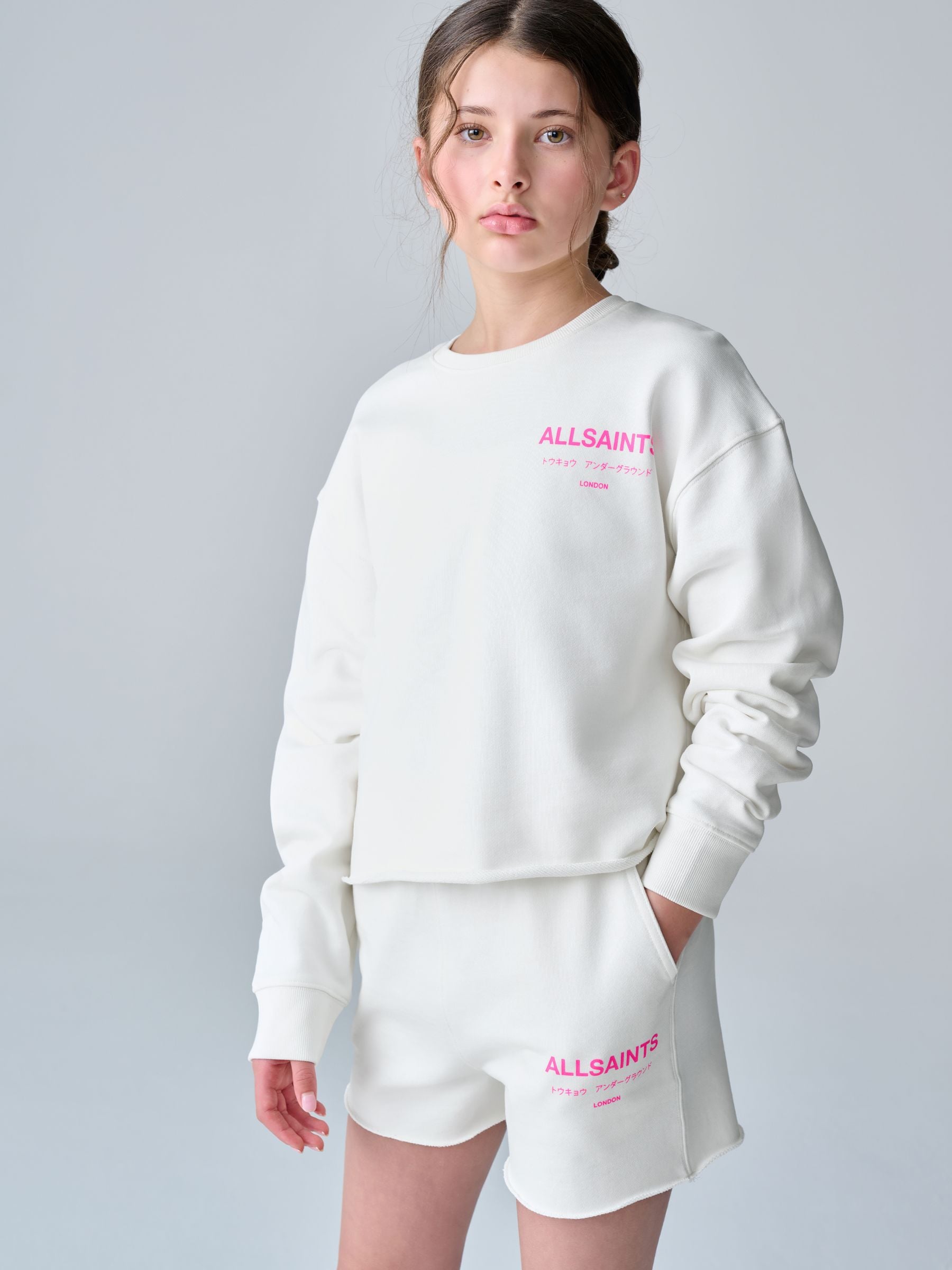 Buy smALLSAINTS White Underground Sweatshirt and Shorts Set from