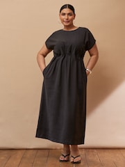 Live Unlimited Black Short Sleeve Pleated Dress - Image 4 of 4