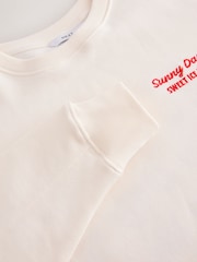 Ecru Sunny Ice Tea Graphic Long Sleeve Sweat Top - Image 9 of 10