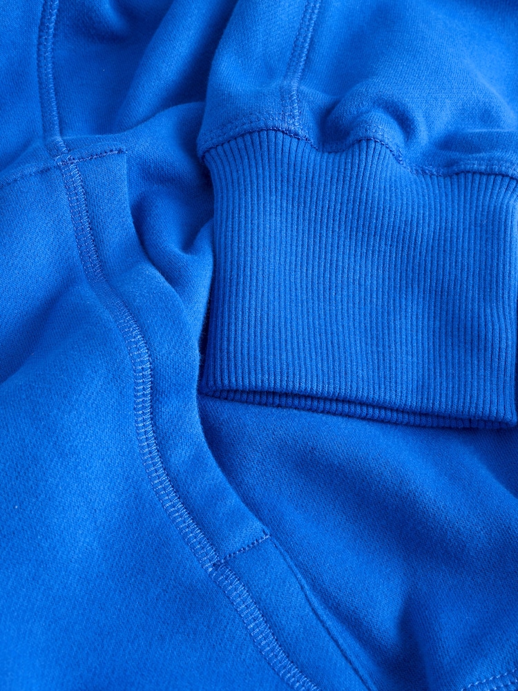 Cobalt Blue Relaxed Fit Longline Hoodie - Image 2 of 3