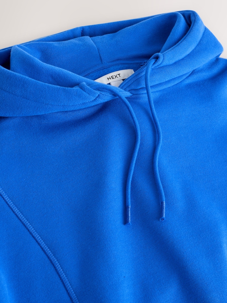 Cobalt Blue Relaxed Fit Longline Hoodie - Image 3 of 3