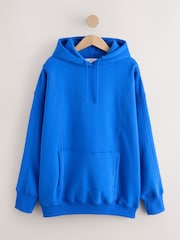 Cobalt Blue Relaxed Fit Longline Hoodie - Image 6 of 8