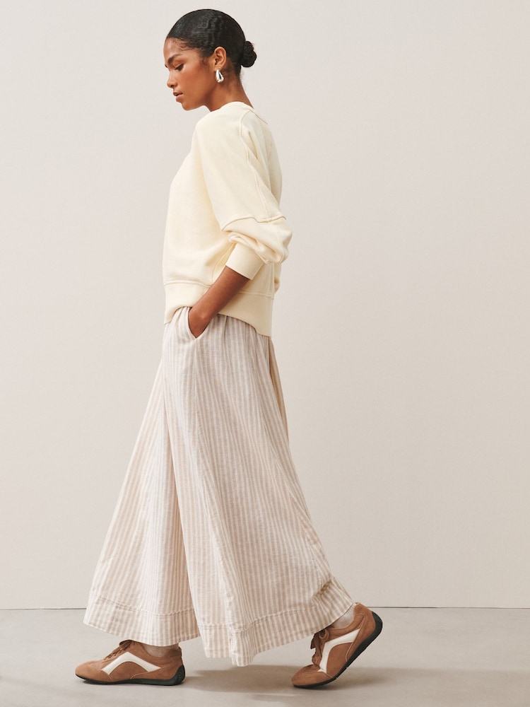 Yağ Sarı - Crew Boyunlu Yuyulmuş Sweatshirt - 8şəkildən 2 şəkil