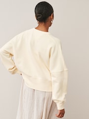 Yağ Sarı - Crew Boyunlu Yuyulmuş Sweatshirt - 8şəkildən 4 şəkil