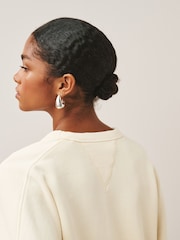 Yağ Sarı - Crew Boyunlu Yuyulmuş Sweatshirt - 8şəkildən 5 şəkil