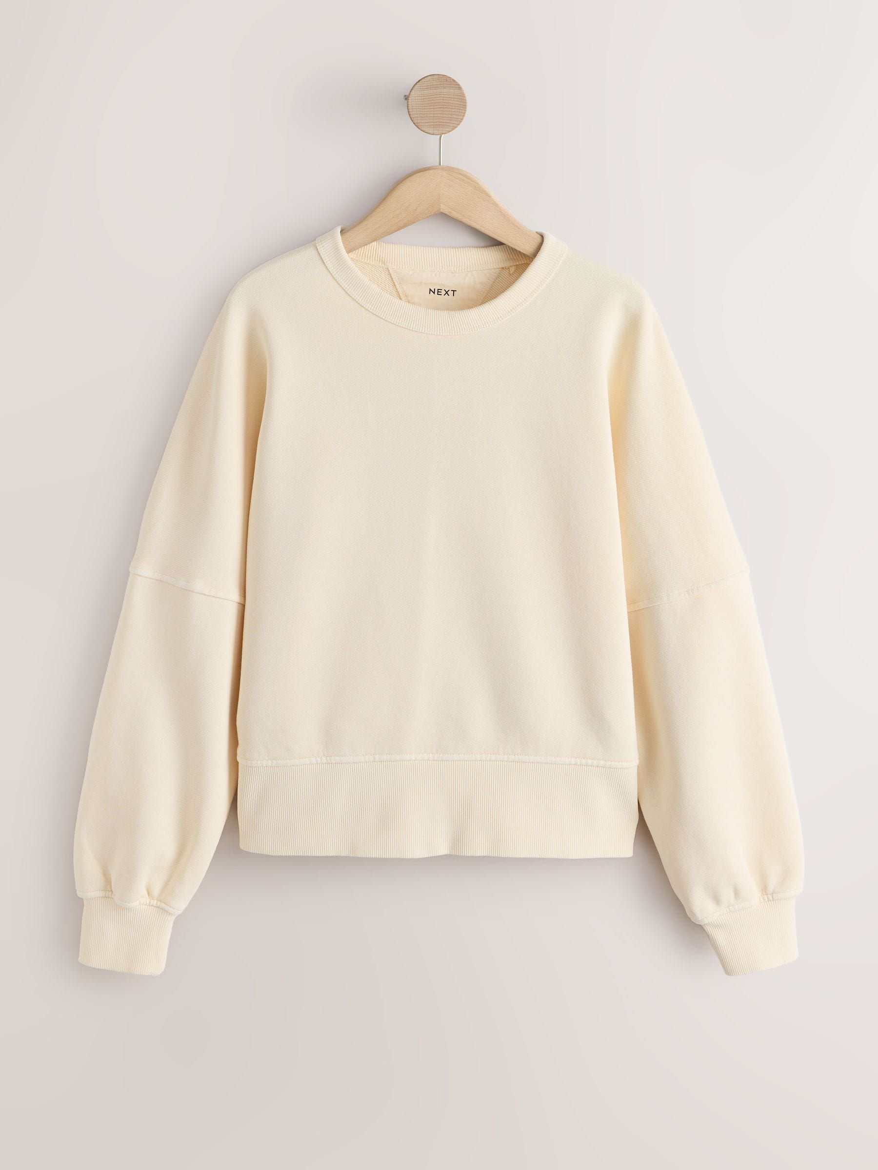 Buy Butter Yellow Crew Neck Washed Sweatshirt from Next USA