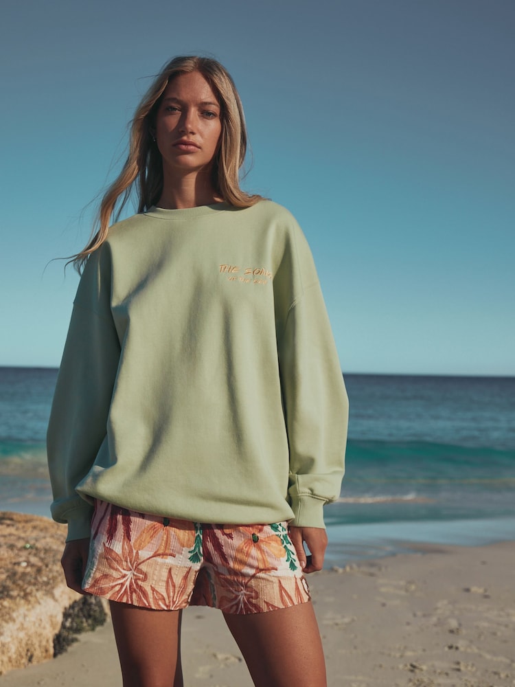 Sage green Official License Elizabeth Powers Graphic Sweatshirt - Image 2 of 9 Sage green Official License Elizabeth Powers Graphic Sweatshirt - Image 2 of 9