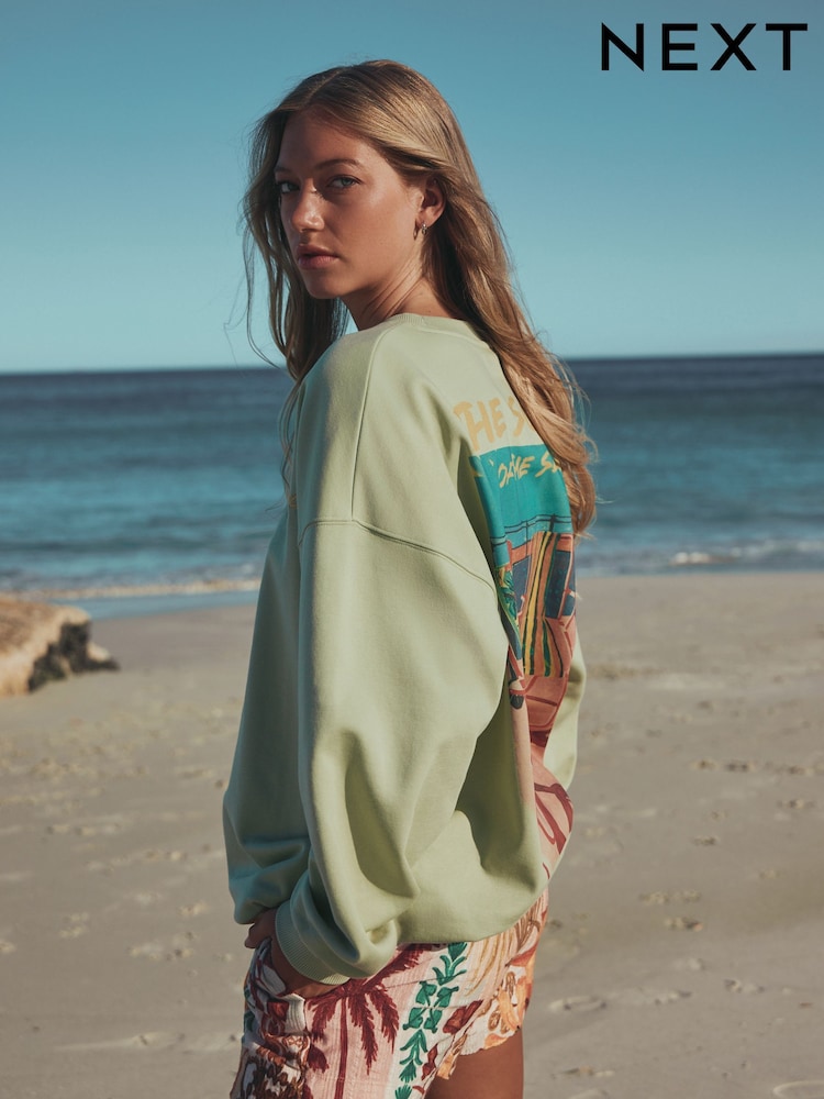 Sage green Official License Elizabeth Powers Graphic Sweatshirt - Image 9 of 9 Sage green Official License Elizabeth Powers Graphic Sweatshirt - Image 9 of 9