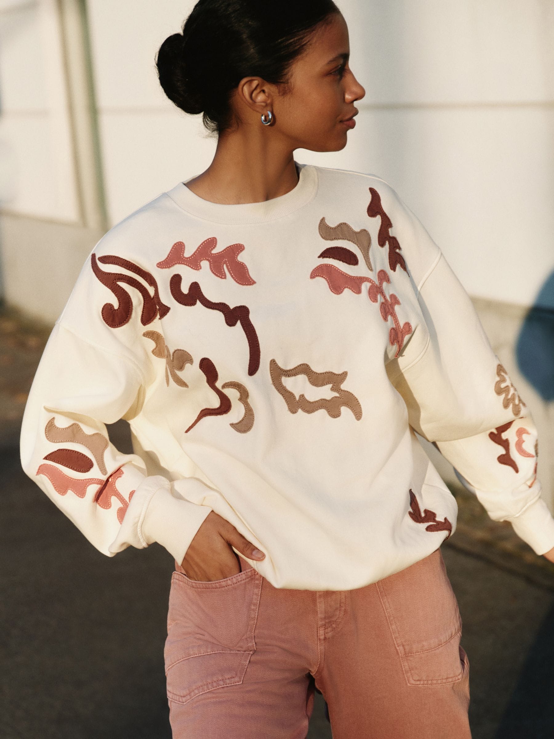 Buy White Sweatshirt with Appliqué Details from the Next UK online