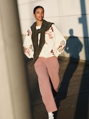 White Sweatshirt with Appliqué Details - Image 2 of 7