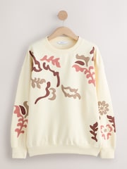 White Sweatshirt with Appliqué Details - Image 5 of 7