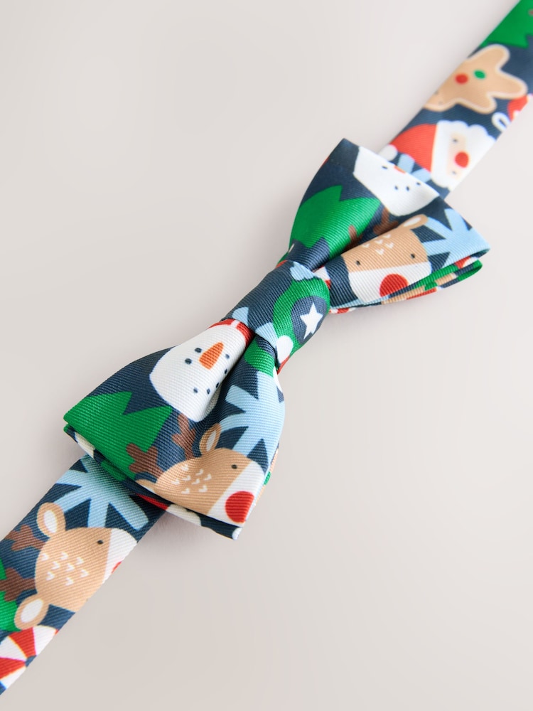 Navy Christmas Bow Tie (3-16yrs) - Image 1 of 2