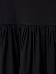 Oliver Bonas Black Broderie Short Sleeve Midi Dress - Image 7 of 8