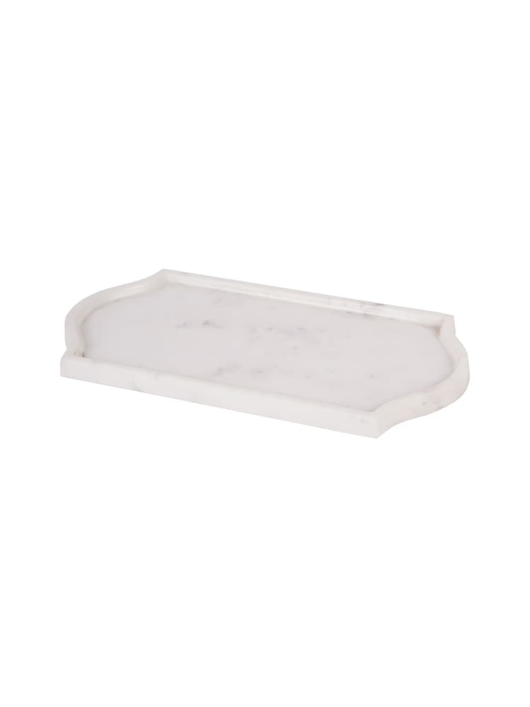 Libra Interiors White Genoa Marble Tray - Image 2 of 6