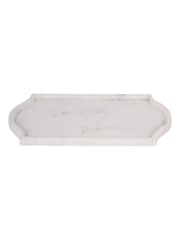 Libra Interiors White Genoa Marble Tray - Image 4 of 6