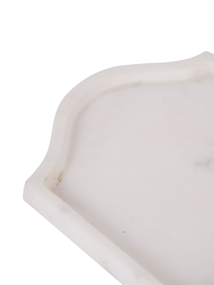Libra Interiors White Genoa Marble Tray - Image 6 of 6