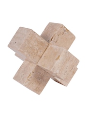 Libra Interiors Taupe Catania Travertine Cross Sculpture - Image 3 of 6