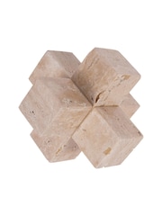 Libra Interiors Taupe Catania Travertine Cross Sculpture - Image 4 of 6