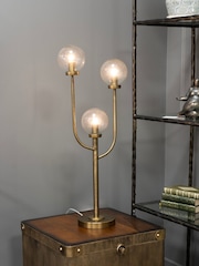 Libra Interiors Brass Wellesley Three Globe Table Lamp - Image 1 of 6