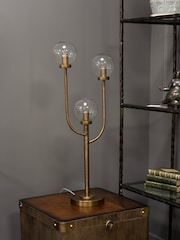 Libra Interiors Brass Wellesley Three Globe Table Lamp - Image 2 of 6