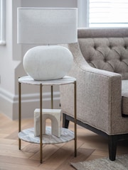 Libra Interiors White Genoa Marble Decorative Sculpture - Image 1 of 6