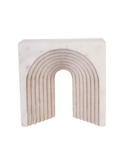 Libra Interiors White Genoa Marble Decorative Sculpture - Image 3 of 6