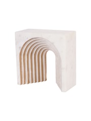 Libra Interiors White Genoa Marble Decorative Sculpture - Image 4 of 6