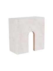 Libra Interiors White Genoa Marble Decorative Sculpture - Image 5 of 6
