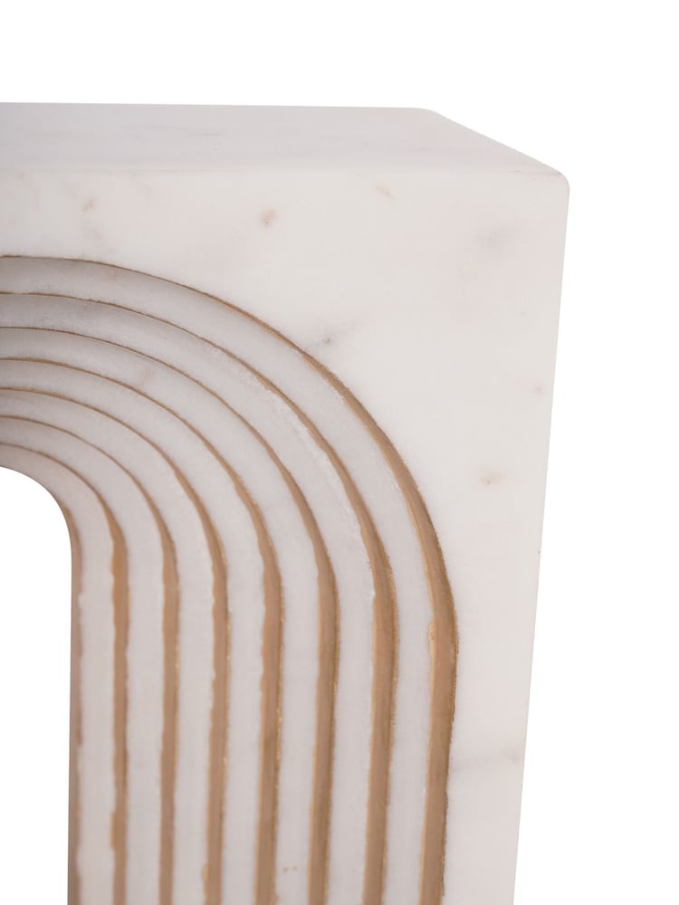 Libra Interiors White Genoa Marble Decorative Sculpture - Image 6 of 6