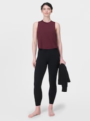 Sweaty Betty Red Soft Flow Studio Twist Back Tank Top - Image 3 of 7