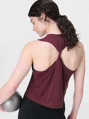 Sweaty Betty Red Soft Flow Studio Twist Back Tank Top - Image 4 of 7