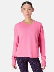 Sweaty Betty Pink After Class Crop Sweatshirt - Image 3 of 7