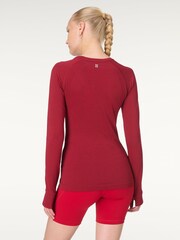 Sweaty Betty Red Athlete Seamless Workout Long Sleeve Top - Image 3 of 7