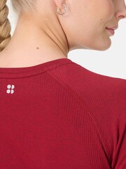 Sweaty Betty Red Athlete Seamless Workout Long Sleeve Top - Image 5 of 7