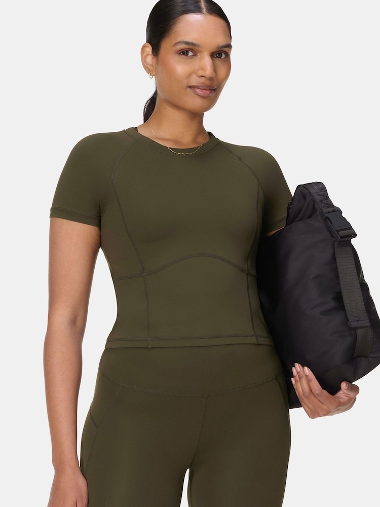 Sweaty Betty Green All Day Cropped T-Shirt - Image 1 of 7 Sweaty Betty Green All Day Cropped T-Shirt - Image 1 of 7
